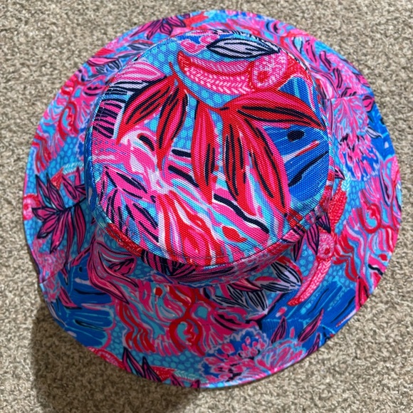 Lilly Pulitzer Pink and Blue Patterned Hat - Picture 2 of 4